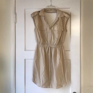 Beige silk dress
